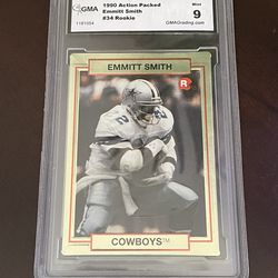 90 Action Packed Dallas Cowboys Emmitt Smith Graded Rookie Card