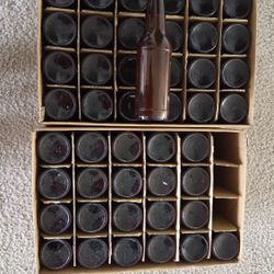 Bottles Gently Used - About 4 Dozen Amber Glass