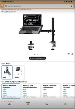 (2) Laptop Mounting Arms - Black and (1) Dual & Silver Monitor Mount
