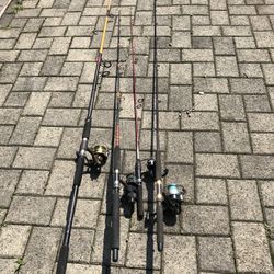 Lot Of Spinning Fishing Poles