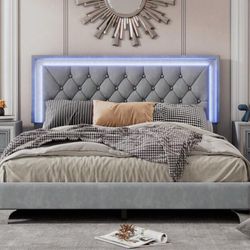 Grey Bed Frame With Led  280