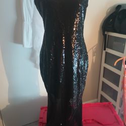 Black Dress Side High Low ,Sz M 