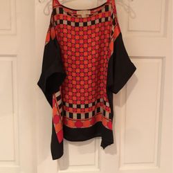 Michael Kors Woman’s Blouse Silky With Open Short Sleeved Shoulders with Studded Straps sz. XL $20-