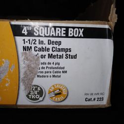 4 Inch  Square Box 1 1/2 Inch Deep New
