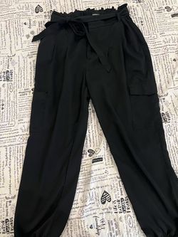 Express Black High-Waist Cargo Pants