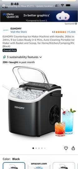 EUHOMY Countertop Portable Ice Maker Machine