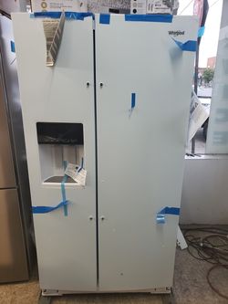 whirlpool white side by side new open box no dent no scratches