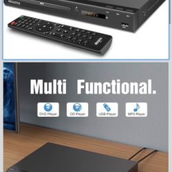 MEGATEK Region-Free HDMI DVD Player for TV, Compact CD/DVD Player for Smart TV, USB Port, Plays All Region DVDs & Multi Formats, Metal Housing, HDMI/R