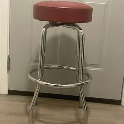 Red One Ring Bar Stool