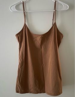 Brown Adjustable Strap Cami Tank Top