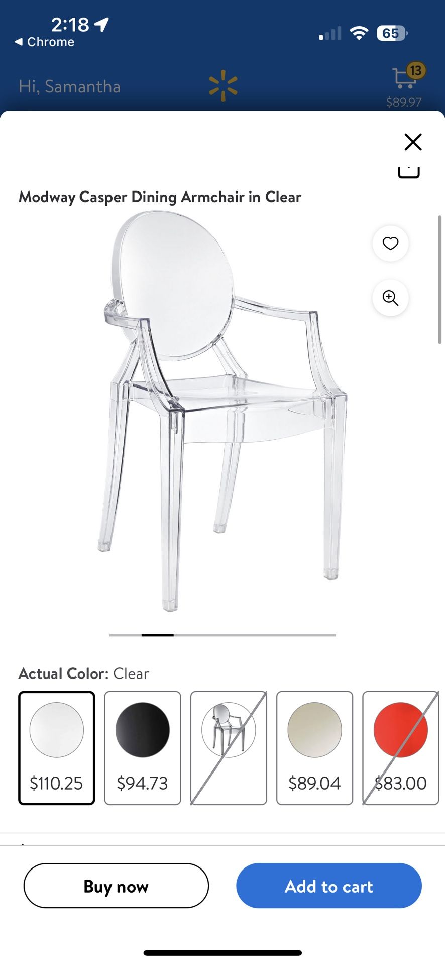 Clear Acrylic Chair With Arms