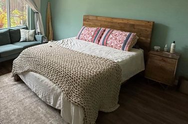 West Elm Emmerson Reclaimed Wood Queen Bed Frame and Headboard