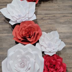 Red White Paper Flowers