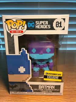 Funko Pop! 8-Bit Batman Vinyl Figure, #01 DC Super Heroes Entertainment Earth Exclusive
