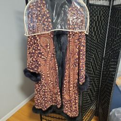 Embroidered Real Cashmere Fashionable Coat 