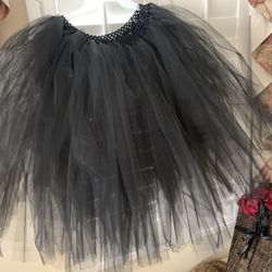 Adult Black Tutu Skirt Handmade Costume Halloween 