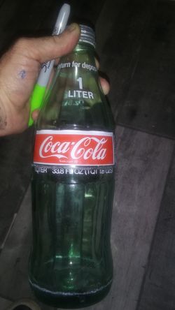 Vintage 1 liter glass Coca-Cola bottle