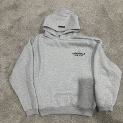 gray fear of god essentials hoodie 