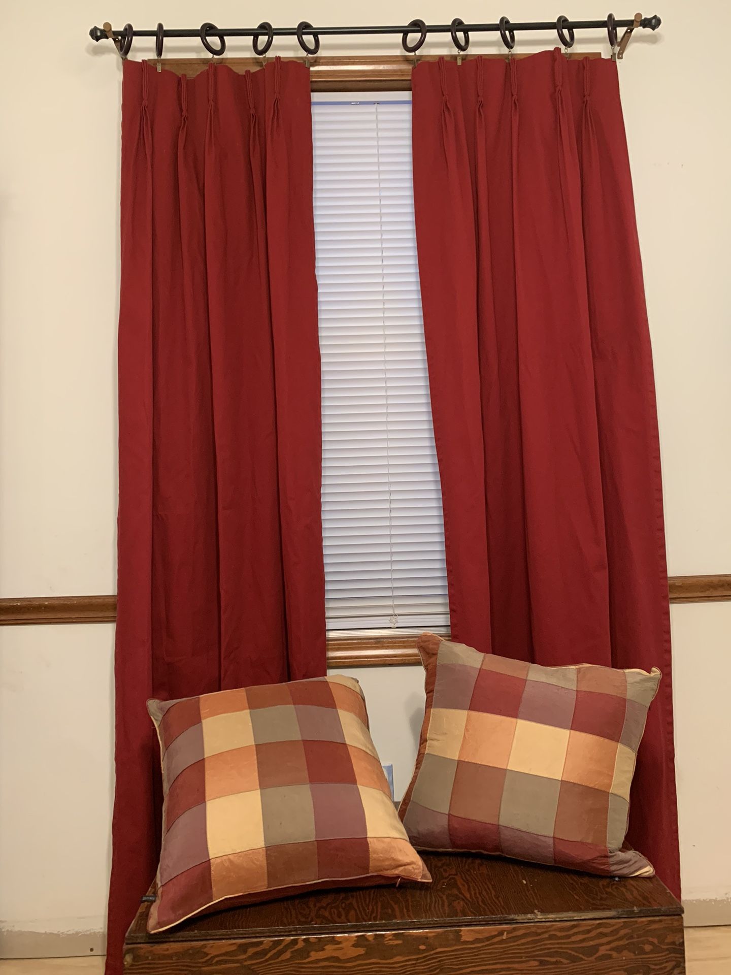 Drapes…23” W x 81.5” L an Decorative Pillows.