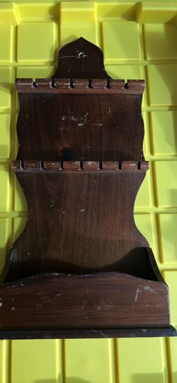 Wooden Wall-Mounted Spoon Rack with Shelf