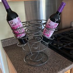 Bottle Bouquet Wine Rack Metal For 6 Bottles, Sturdy, Like New! 