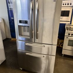 MAYTAG FOUR DOOR REFRIGERATOR STAINLESS STEEL