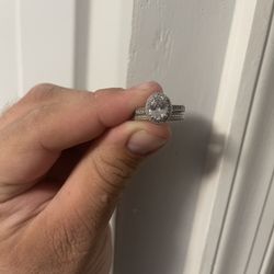 White Sapphire Ring On Platinum 