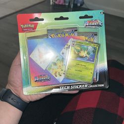 PRISMATIC EVOLUTIONS TECH STICKER COLLECTION LEAFEON POKEMON TCG BLISTER PACK