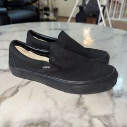 Vans Classic Slip-On Canvas Loafers in Black