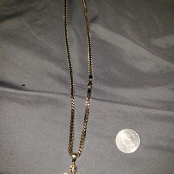 Iced Angel Pendant With 3mm Franco Chain