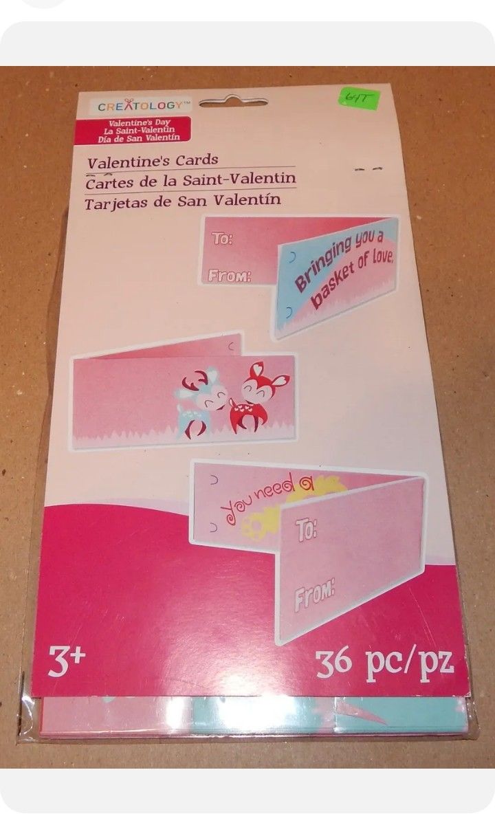 2 BRAND NEW IN PACKAGES CREATOLOGY ANIMAL THEMED VALENTINE'S DAY CARDS 36 COUNT EACH - AGES 3+ 