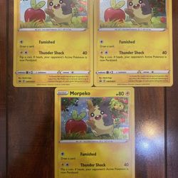 Pokemon Morpeko SWSH031 Black Star Promo Cosmos Holo Lot of 3 with Swirls! NM