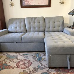 Couch With Chaise lounge and ottoman 
