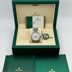 2016 Rolex Datejust 41mm 41  116300 Silver Stick Dial stainless steel oyster bracelet watch box card papers