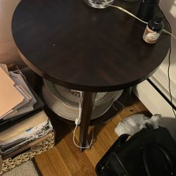Table Round Shelf Underneath