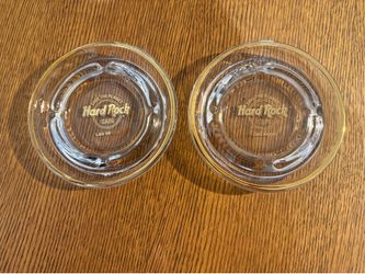 Two Hard Rock Cafe Glass Ashtrays Las Vegas & Orlando