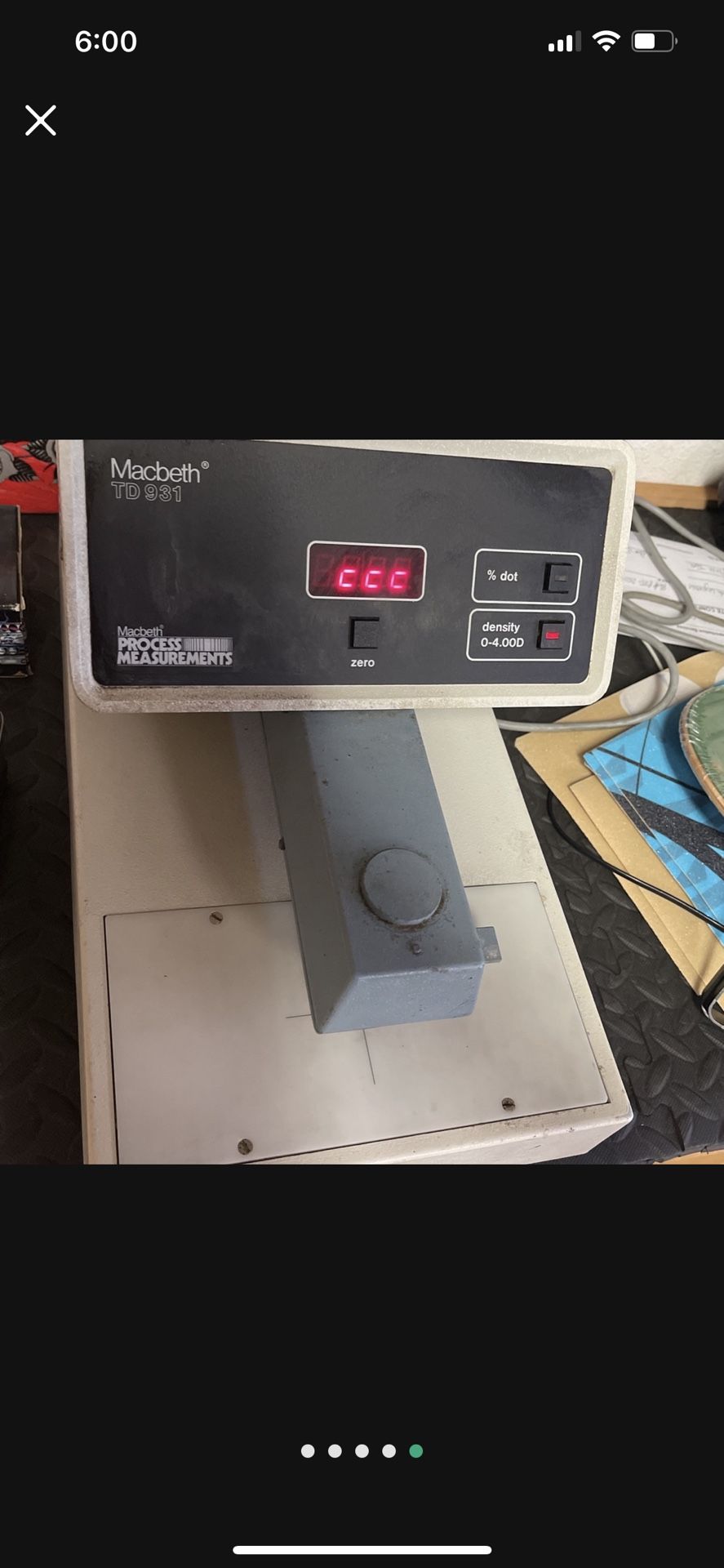 Macbeth TD-931 Process Measurements Color Reflective Reflecting Densitometer 230V Machine Equipment Digital
