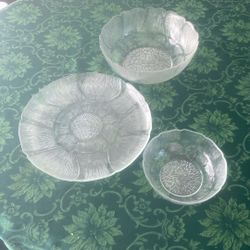 Floral Glass Serving Set