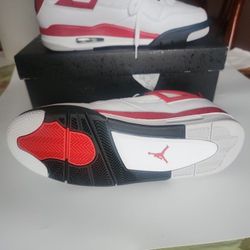 Jordan 4 Retro Men's White Red Cement 