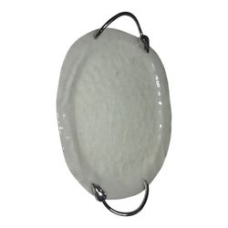 Michael Aram Frosted Crystal Tray Tulip Handles, 17” X 13”