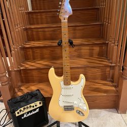 Squier Classic Vibe Stratocaster (Mint) W/ Marshall Amp B