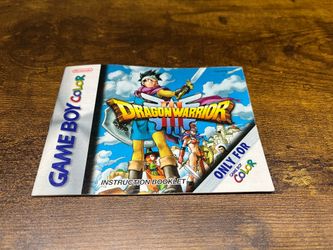 $20 Dragon Warrior III instruction booklet for Gameboy Color