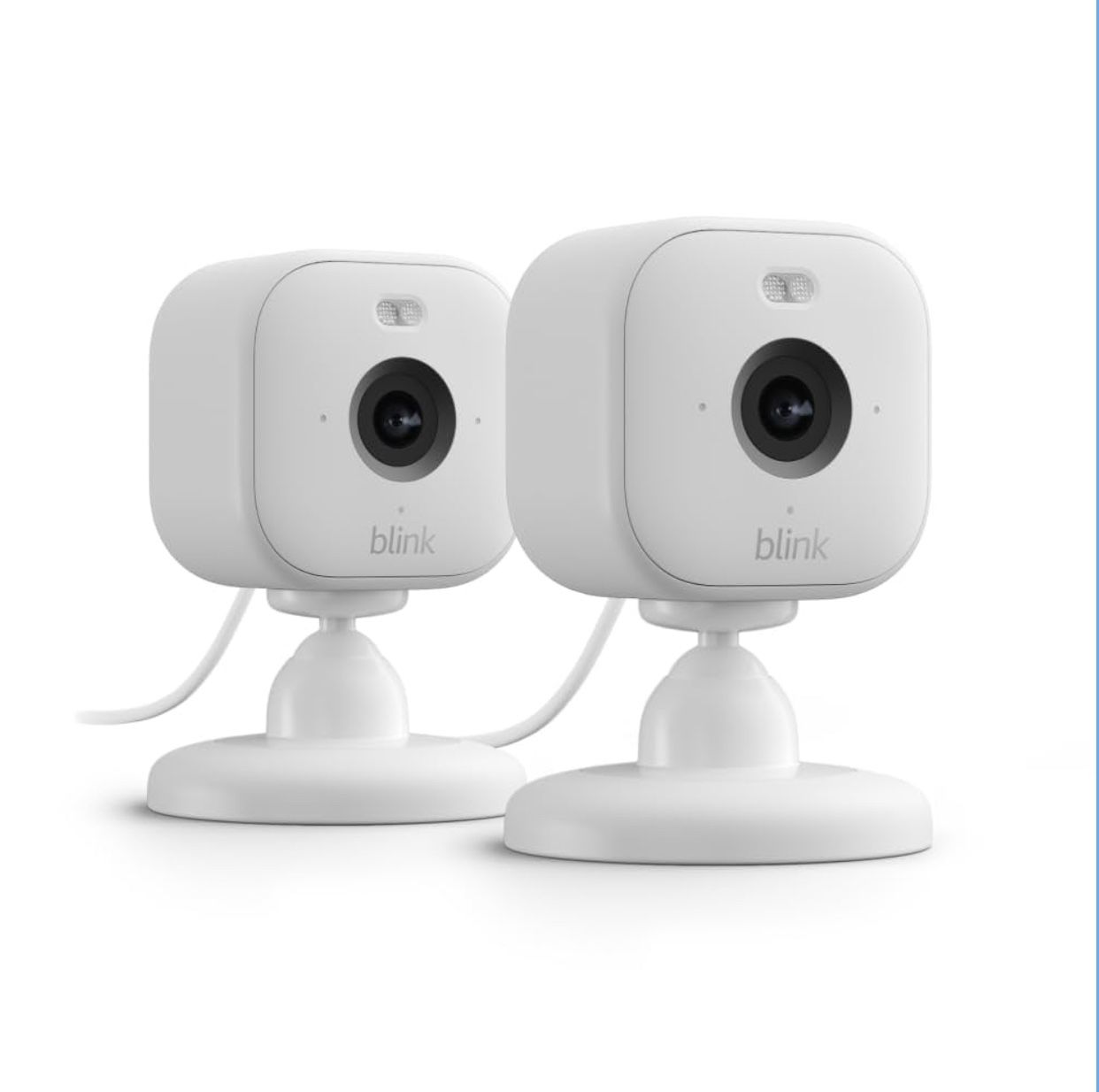 Blink Mini 2 — Home Security & Pet Cameras with HD video, color night view, motion detection, two-way audio, and built-in spotlight — 2 cameras (White