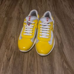 Patent leather and technical fabric Prada America's Cup sneakers