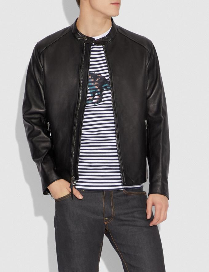 Coach - Men’s leather racer jacket (XL) black - MSRP $995