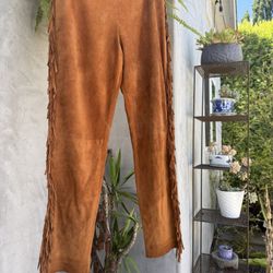 Vintage retro KORS suede fringe pants 