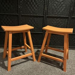 Paradise 24" Poly Outdoor Patio Counter Stool (Set of 2)
