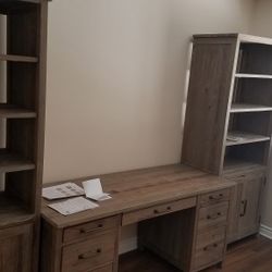 Pottery Barn Desk + Matching Shelves/Cabinets
