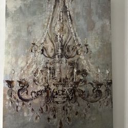 Elegant Chandelier Canvas Wall Art with Crystal Accents – 23.5” x 31.5”