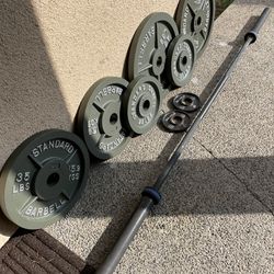 Olympic Weights By CAP And 7ft 45lb Barbell 2x45, 2x35, 2x25 And 2x2.5 Lbs 